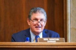 FILE - Sen. Joe Manchin, D-W.Va., speaks during a hearing on Capitol Hill in Washington, Feb. 24, 2021.
