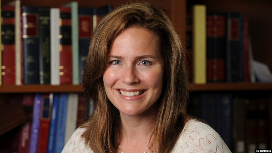 FILE - Appellate Judge Amy Coney Barrett.