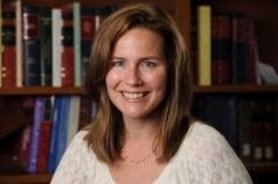U.S. Court of Appeals for the Seventh Circuit Judge Amy Coney Barrett, a law professor at Notre Dame University, poses in an undated photograph obtained from Notre Dame University, Sept. 19, 2020.