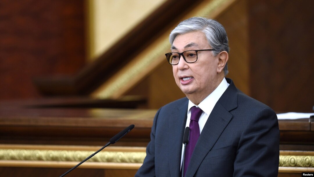 Acting President of Kazakhstan Kassym-Jomart Tokayev delivers a speech as he takes part in a swearing-in ceremony during a joint session of the houses of parliament in Astana, Kazakhstan, March 20, 2019. 