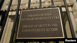 FILE - The Cuban Interests Section is seen in Washington, July 1, 2015 