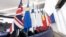 FILE - The British flag and others flags from EU countries are pictured at the European Parliament in Strasbourg, eastern France.