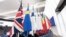 FILE - The British flag and others flags from EU countries are pictured at the European Parliament in Strasbourg, eastern France, Dec.13, 2017.