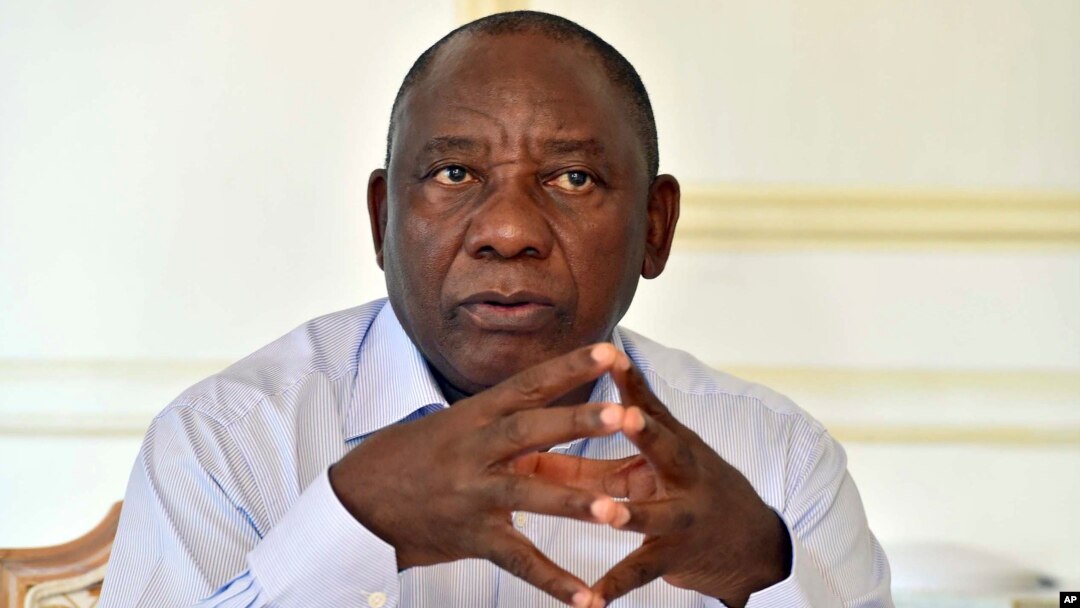 FILE - In this photo supplied by the South African Government Communications and Information Services (GCIS) newly-elected South African President Cyril Ramaphosa, prepares for his State of the Nation address, Feb. 16, 2018.