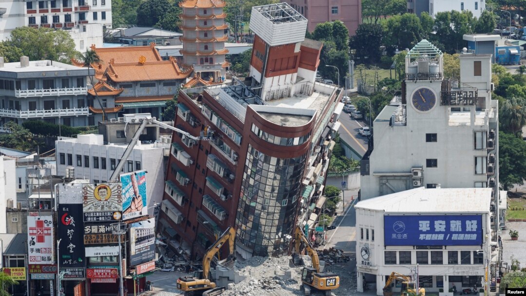 Aftermath of an earthquake, in Hualien