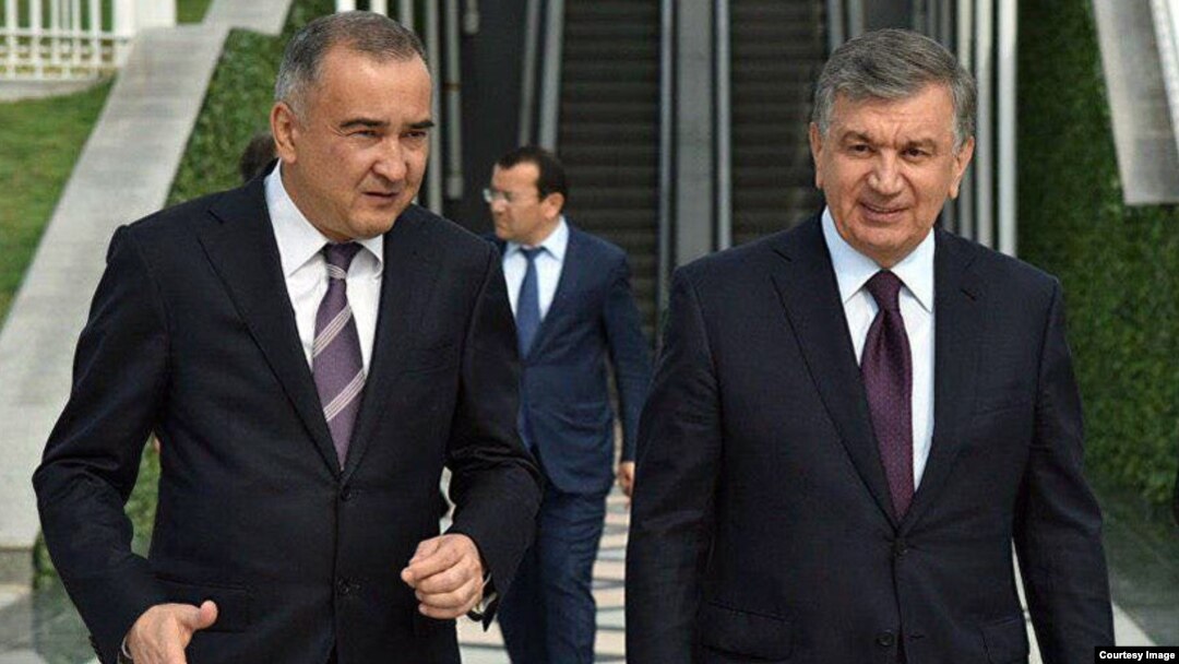 Toshkent shahar hokimi Jahongir Ortiqxo'jayev Prezident Shavkat Mirziyoyev bilan (arxiv)