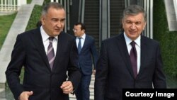 Toshkent shahar hokimi Jahongir Ortiqxo'jayev Prezident Shavkat Mirziyoyev bilan (arxiv)