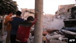 Последствия бомбардировки города Маарат-аль-Нуман в сирийском Идлибе, 28 августа 2019 года