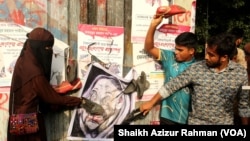 Angry student groups marked the birthday of Sheikh Hasina by throwing shoes at a caricatured image of her, on Sept. 28, 2024. On that day, students conducted “shoe throwing contests” in many universities across Bangladesh.