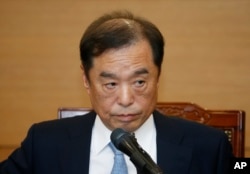 Kim Byong-joon, a nominee for South Korea's Prime Minister, speaks during a news conference, Nov. 3, 2016, in Seoul, South Korea.
