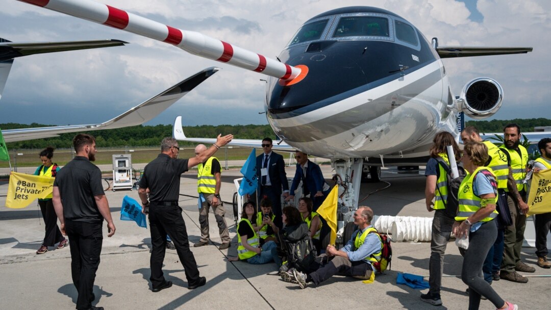 Geneva airport closed to flights as activists protest private jet fair