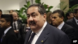 Iraqi Foreign Affairs Minister Hoshyar Zebari arrives to a meeting about Libya during the 66th session of the General Assembly at United Nations headquarters, September 20, 2011.