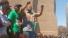 FILE: Kudzai Chipanga addressing Zanu PF supporters at the party's headquarters.