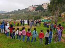 Syrian children play in Himaya Center, a Lebanon-based nongovernmental organization that works to educate girls and their families about the risks of child marriage. (Nisan Ahmado/VOA)