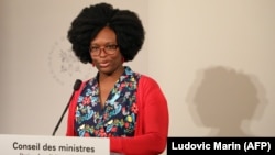 Sibeth Ndiaye à l'Elysée à Paris le 1er avril 2019.