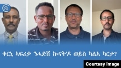 ኣምባ. ዓብደላ ኣደም: መም. ኣብርሃ ተኽሉ: ዶ/ር መብራህቱ ኣተወብርሃን:
ኣቶ ኣለማየሁ ፈንታው ወ/ማርያም