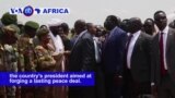 VOA60 Africa - S. Sudan: Rebel leader, Riek Machar, arrived in Juba for talks with the country's president