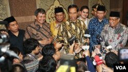 Presiden Joko Widodo di kantor PBNU, Rabu (24/12). (VOA/Andylala Waluyo)