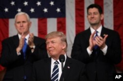 President Donald Trump addresses a joint session of Congress on Capitol Hill in Washington, Feb. 28, 2017.