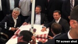 BiH delegacija i srpski premijer u Knez Mihajlovoj posle sastanka, Beograd 22. jul 2015.