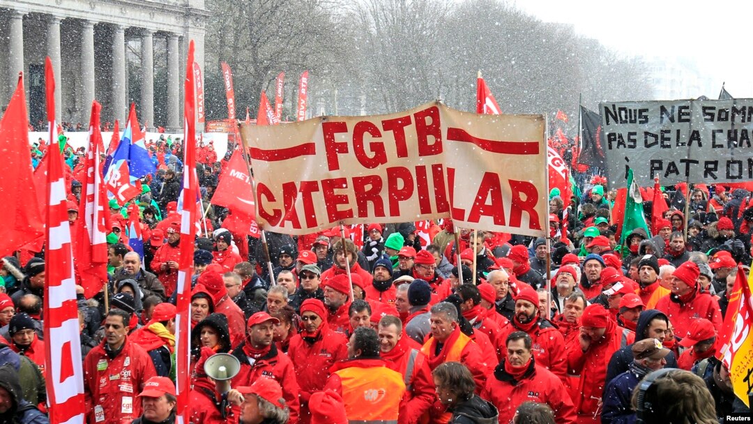Demonstracije predstavnika radničkih sindikata iz svih delova Evrope zbog mera štednje, u blizini sedišta Evropske komisije u Briselu (arhivski snimak, 14. mart 2013.)