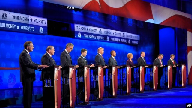 Diez candidatos republicanos a la nominación presidencial debatieron el miércoles, 28 de octubre de 2015, en Boulder, Colorado.