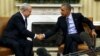 U.S. President Barack Obama and Israeli Prime Minister Benjamin Netanyahu shake hands during their meeting in the Oval Office of the White House in Washington, Nov. 9, 2015.