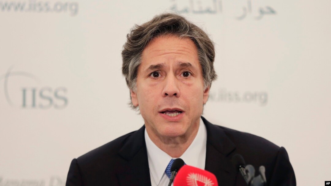 Wakil Menteri Luar Negeri AS Tony Blinken berbicara dalam KTT Pertahanan di Bahrain. (Foto: Dok)