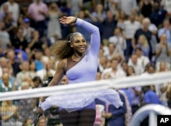 Serena Williams celebrates after defeating Anastasija Sevastova, of Latvia, during the semifinals of the U.S. Open tennis tournament, Thursday, Sept. 6, 2018, in New York. (AP Photo/Seth Wenig)