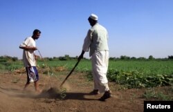 FILE - Sudanese farmers prepare their land for agriculture on the banks of the river Nile in Khartoum, November 2009.