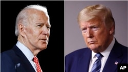 Jajak pendapat terakhir menunjukkan warga AS lebih menyetujui Joe Biden (kiri) sebagai Presiden. 