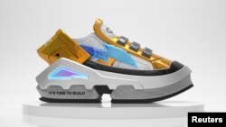 A virtual sneaker made by digital fashion company RTFKT in collaboration with the fund A16z is seen in this render obtained by Reuters on August 10, 2021. RTFKT INC/Handout via REUTERS