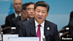 시진핑 중국 국가주석이 4일 G20정상회의 개막식에서 연설을 하고 있다. 