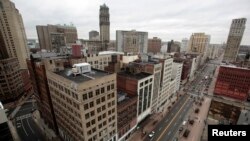 The skyline of downtown Detroit is seen in this January 30, 2013, file photo.