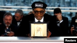 Director Spike Lee, Grand Prix award winner for his film "BlacKkKlansman," poses after the closing ceremony of the 71st Cannes Film Festival, Cannes, France, May 19, 2018.