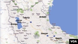 İran Azərbaycanı xəritəsi