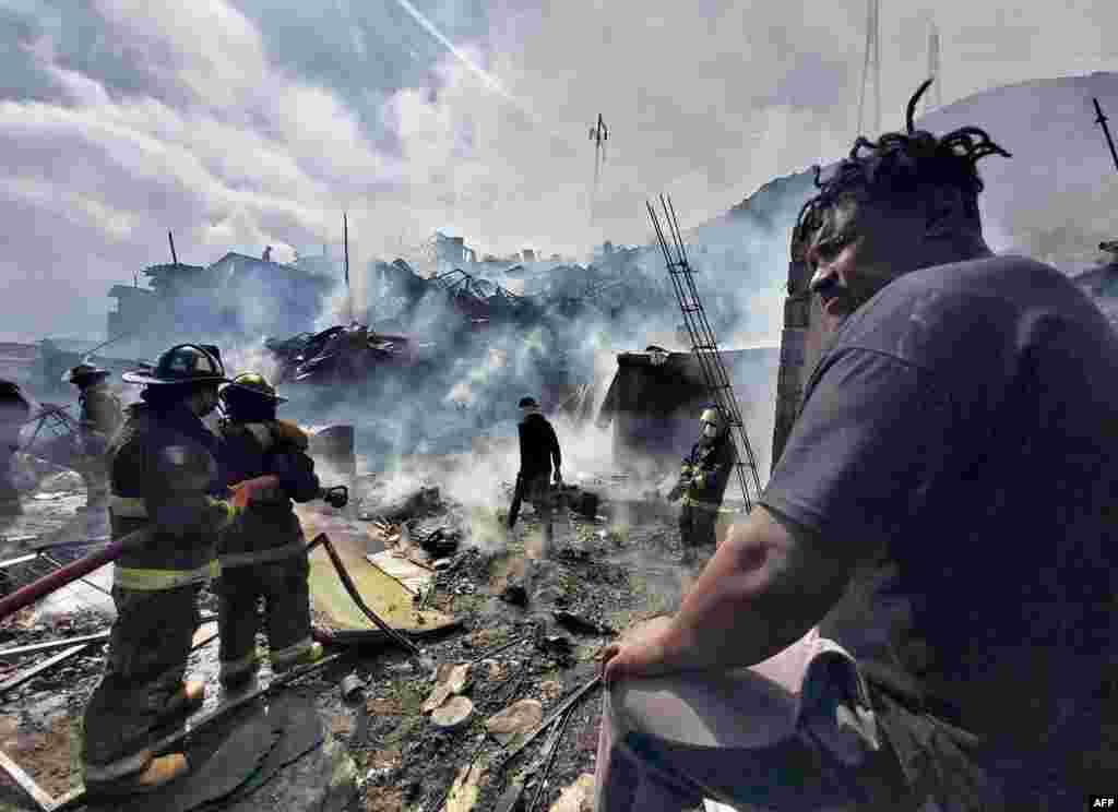 칠레 안토파가스타의 이주민 캠프에서 화재가 발생했다.
