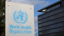 A view shows The World Health Organization (WHO) headquarters in Geneva