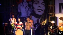 FILE: Seun Kuti, son of Afrobeat music legend Fela Kuti, performs at "Felabration," an annual event paying homage to his father, at the New Afrika Shrine in Lagos, 10.20.2013