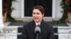 Justin Trudeau, primeiro-ministro do Canadá em conferência de imprensa em Rideau Cottage, i Otava, Canada, 6 janeiro 2025