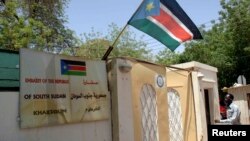 A South Sudanese arrives to register for a passport or a temporary travel document at the South Sudanese Embassy in Khartoum, April 9, 2012.