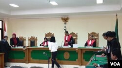 Suasana sidang putusan kasus suap jaksa di Pengadilan Tipikor Yogyakarta, Kamis, 16 Januari 2020. (Foto:VOA/ Nurhadi)