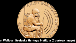 Congressional Gold Medal awarded to Alaska's Tlingit tribe in 2013 for the World War II efforts of five Tlingit servicemen. 