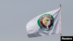 FILE: Economic Community of West African States (ECOWAS) flag is pictured. Taken 3.25.2022