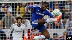 Didier Drogba na Chelsea a karawarsu da Bayern Munich a gasar cin kofin zakarun kulob na Turai