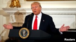 U.S. President Donald Trump speaks at the National Governors Association meeting at the White House in Washington, Feb. 27, 2017.