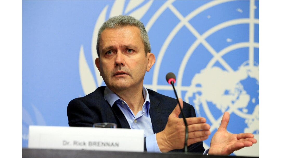 Rick Brennan, regional director for the WHO Eastern Mediterranean Regional Office, speaks during a news conference in Geneva, Switzerland, Sept. 30, 2016.