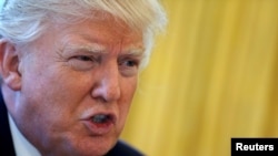 President Donald Trump is interviewed by Reuters in the Oval Office at the White House in Washington, Feb. 23, 2017. 