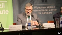 Brazil's Justice Minister, Torquato Jardim, speaks at event at the Wilson Center, Washington, July 19, 2017. Jardim said the Operation Car Wash, which is uncovering corruption in Brazil's federal government, is "unstoppable."