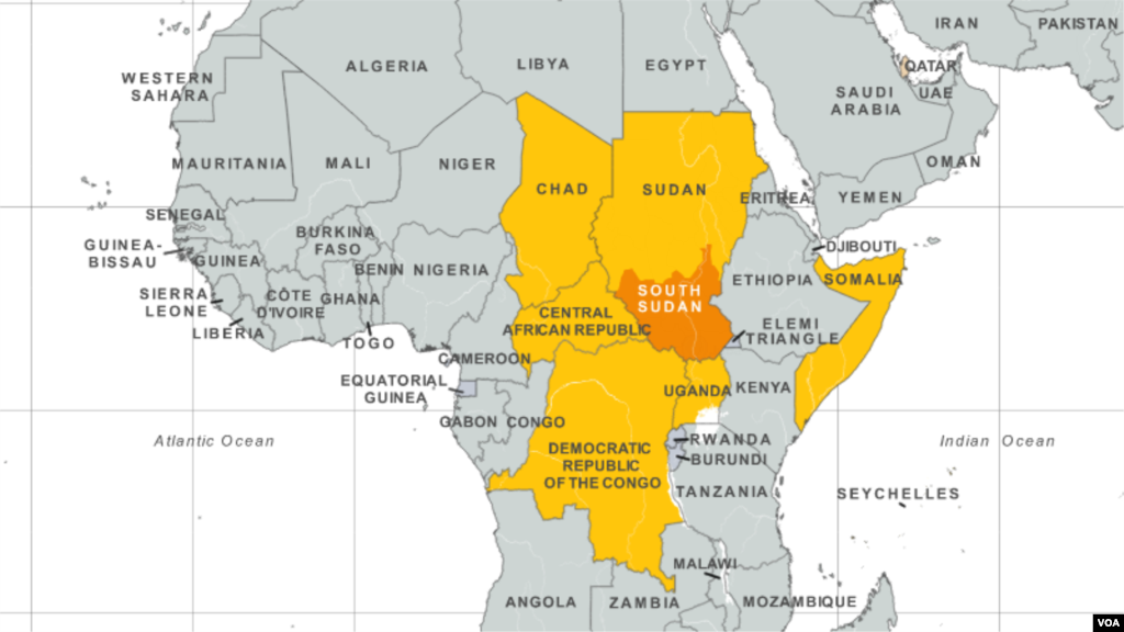 African countries where the United Nations says armed groups have persistantly used child soldiers in the last five years.